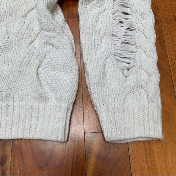 IRO Fighla Distressed Sweater White Alpaca, Wool Blend L - Picture 9 of 14